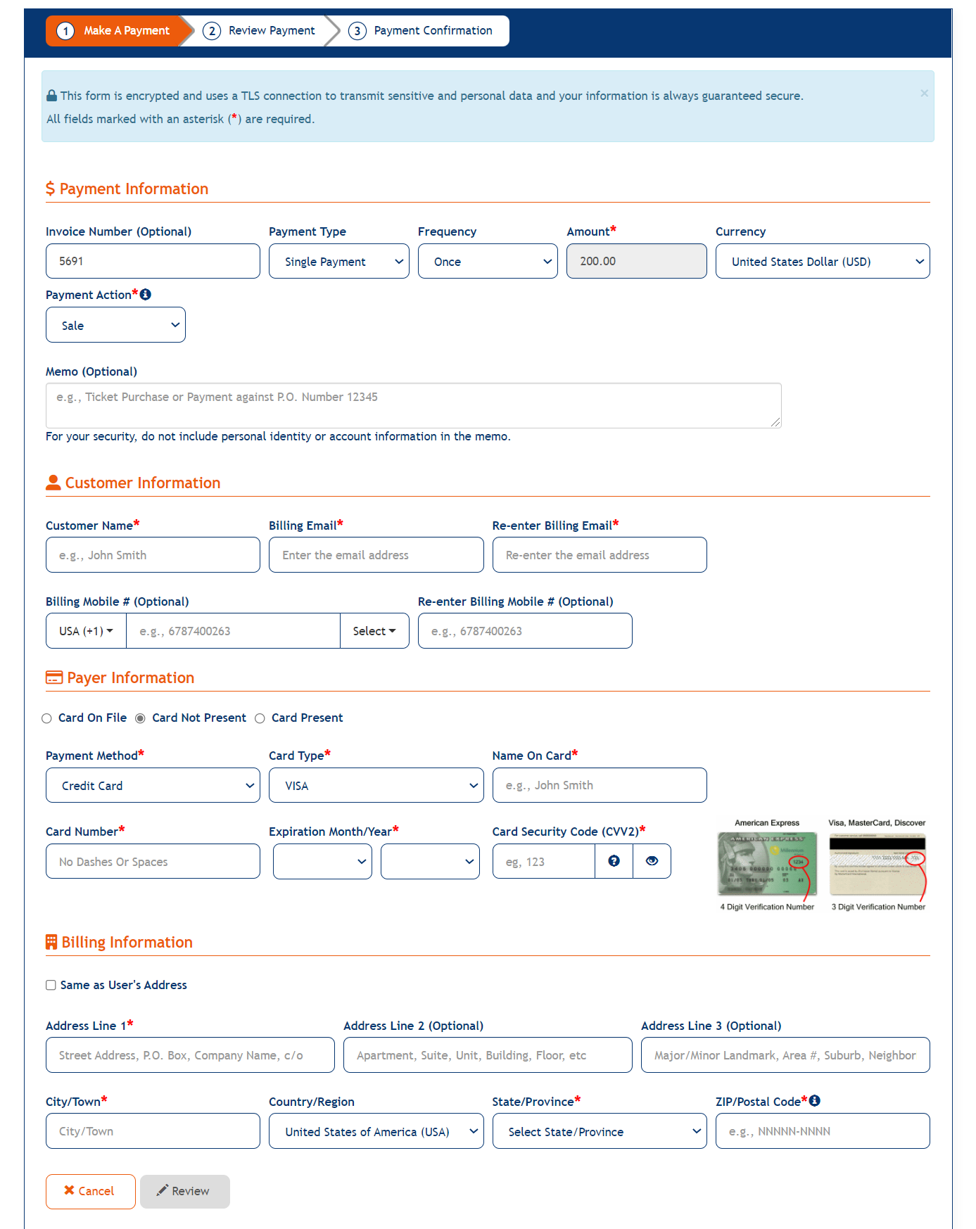 Make a Payment from Invoice Summary